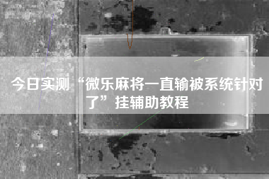 今日实测“微乐麻将一直输被系统针对了	”挂辅助教程