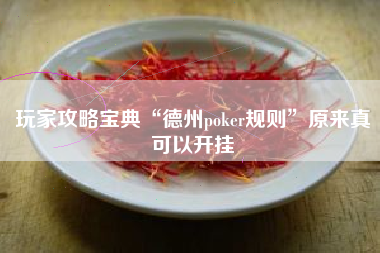 玩家攻略宝典“德州poker规则	”原来真可以开挂