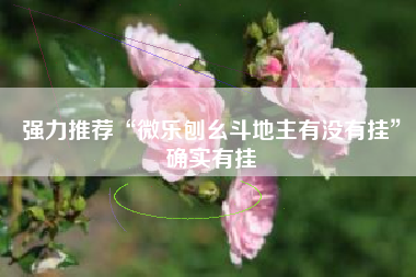 强力推荐“微乐刨幺斗地主有没有挂	”确实有挂