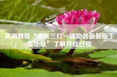 实测教程“微乐三打一辅助器最新版下载地址	”了解开挂过程