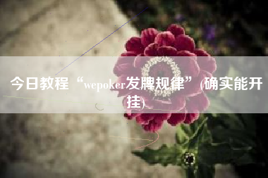 今日教程“wepoker发牌规律”(确实能开挂)