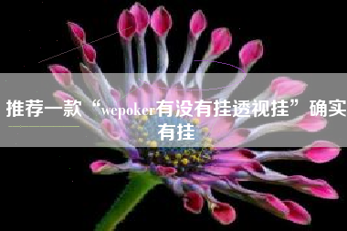 推荐一款“wepoker有没有挂透视挂”确实有挂