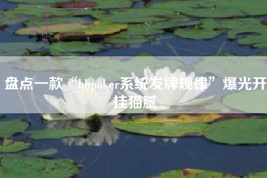 盘点一款“hhpoker系统发牌规律”爆光开挂猫腻