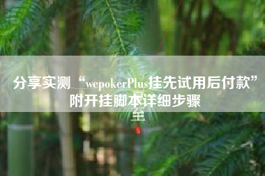 分享实测“wepokerPlus挂先试用后付款	”附开挂脚本详细步骤