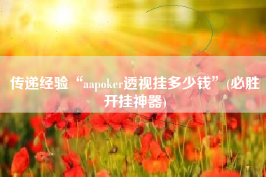 传递经验“aapoker透视挂多少钱”(必胜开挂神器)
