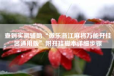 查到实测辅助“微乐浙江麻将万能开挂器通用版	”附开挂脚本详细步骤