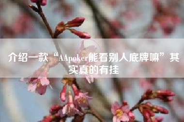 介绍一款“AApoker能看别人底牌嘛	”其实真的有挂
