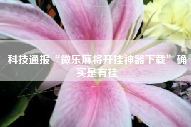 科技通报“微乐麻将开挂神器下载	”确实是有挂