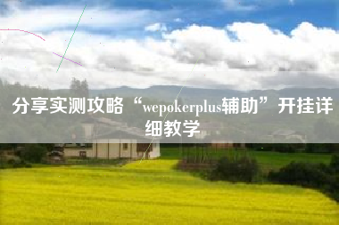 分享实测攻略“wepokerplus辅助	”开挂详细教学