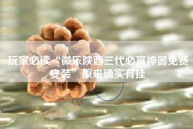 玩家必读“微乐陕西三代必赢神器免费安装	”原来确实有挂