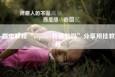 指定教程“wepoker有辅助吗”分享用挂教程