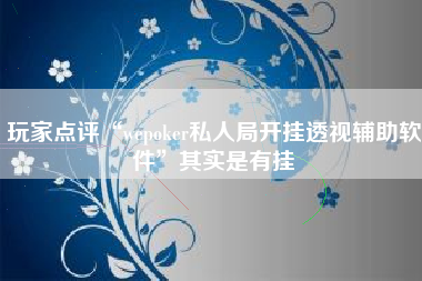 玩家点评“wepoker私人局开挂透视辅助软件	”其实是有挂
