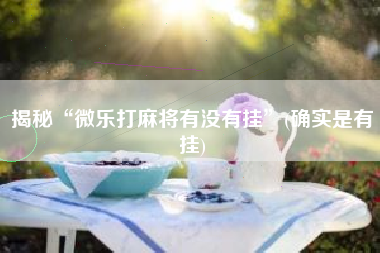 揭秘“微乐打麻将有没有挂”(确实是有挂)