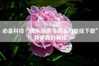 必备科技“微乐河南斗地主万能挂下载”其实真的有挂