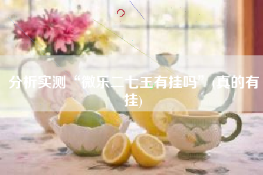 分析实测“微乐二七王有挂吗”(真的有挂)
