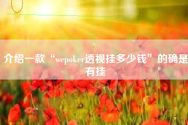 介绍一款“wepoker透视挂多少钱”的确是有挂