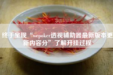 终于呈现“wepoker透视辅助器最新版本更新内容分	”了解开挂过程