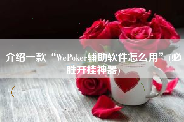 介绍一款“WePoker辅助软件怎么用”(必胜开挂神器)